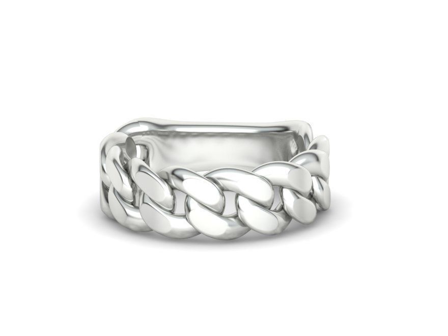 Cuban Ring Chain Link Ring 7mm Wide 9 10 11 12 13 US sizes  3D print model_18