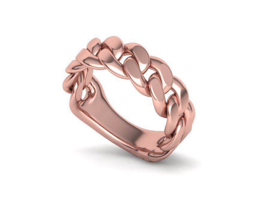 Cuban Ring Chain Link Ring 7mm Wide 9 10 11 12 13 US sizes  3D print model_23