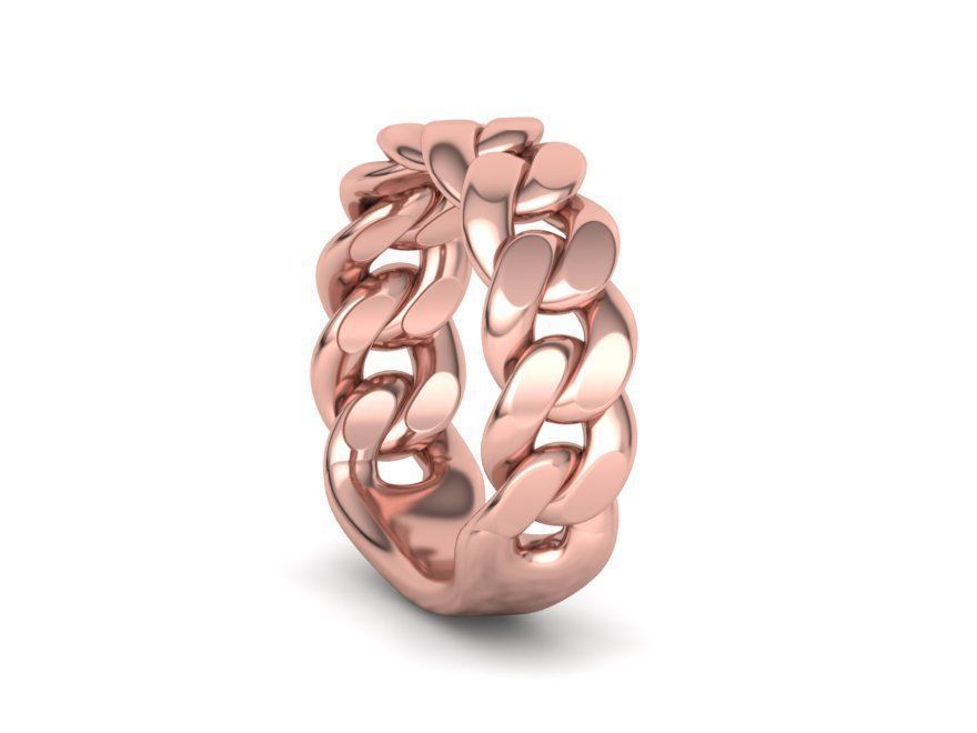 Cuban Ring Chain Link Ring 7mm Wide 9 10 11 12 13 US sizes  3D print model_29
