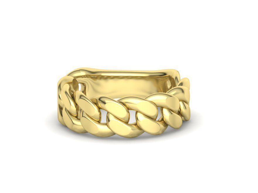 Cuban Ring Chain Link Ring 7mm Wide 9 10 11 12 13 US sizes  3D print model_19