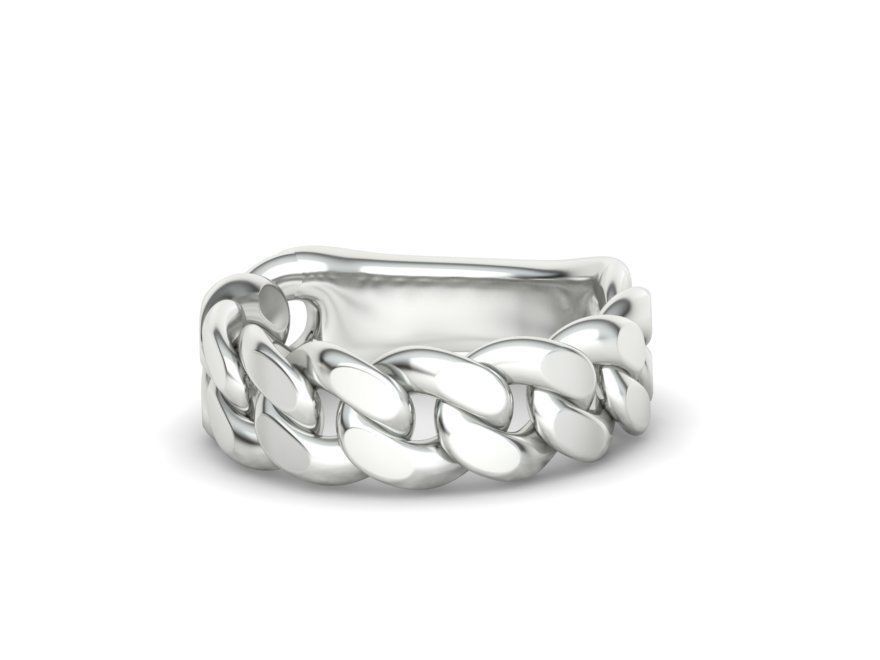 Cuban Ring Chain Link Ring 7mm Wide 9 10 11 12 13 US sizes  3D print model_15