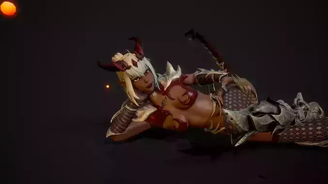 Tribal Demoness - Game Ready Character Low-poly 3D model