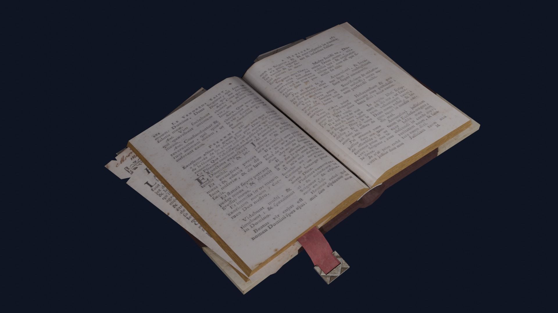 Old book Low-poly 3D model_2