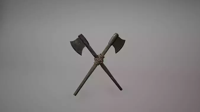 Viking Axes Low Poly Game Ready