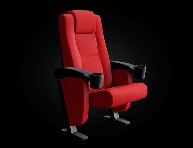Cinema seat Low-poly 3D model 7