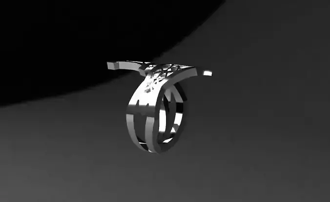 Wings ring with enamel