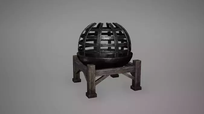 Viking Fire pit Low Poly Game Ready