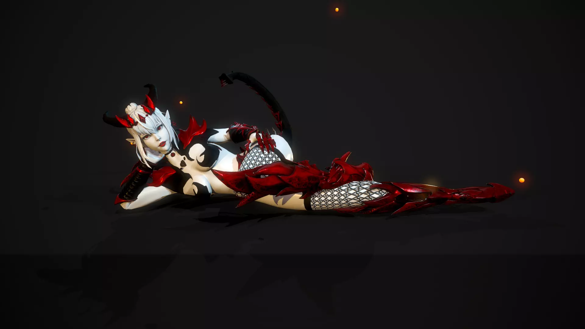 Blood Demoness - Game Ready Character Low-poly 3D model_0