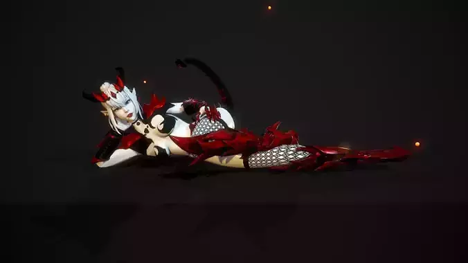 Blood Demoness - Game Ready Character Low-poly 3D model