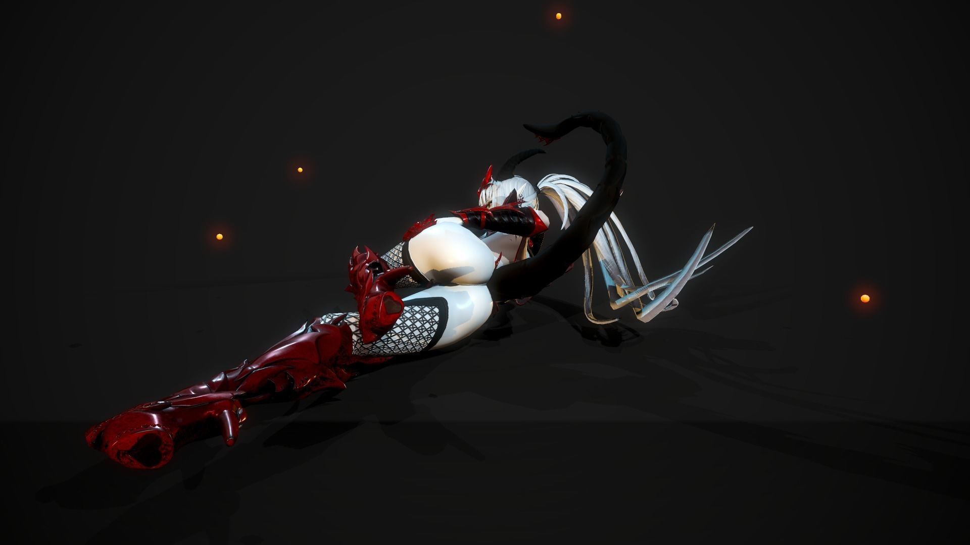 Blood Demoness - Game Ready Character Low-poly 3D model_21