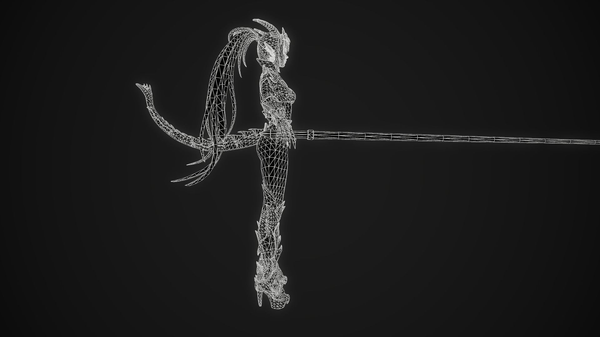 Blood Demoness - Game Ready Character Low-poly 3D model_4