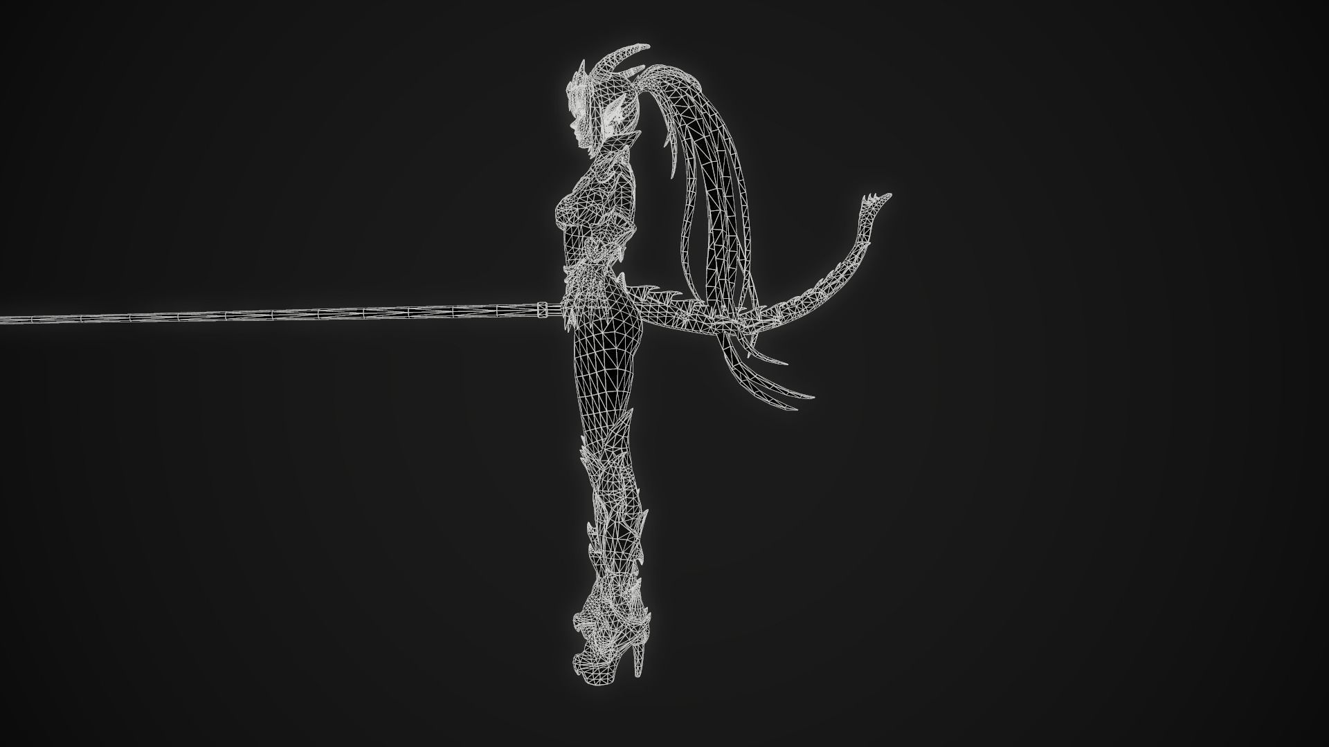 Blood Demoness - Game Ready Character Low-poly 3D model_6