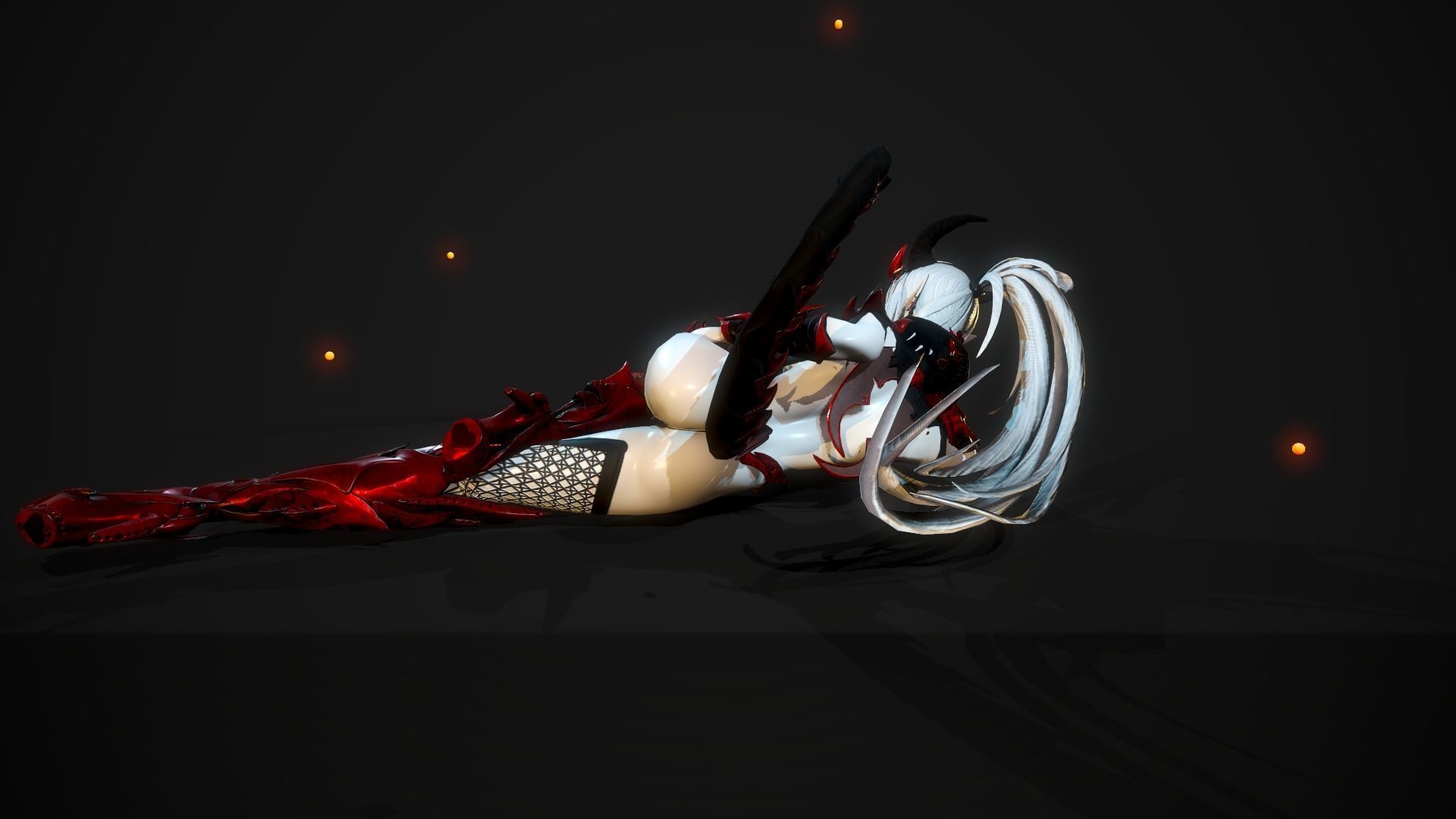Blood Demoness - Game Ready Character Low-poly 3D model_22