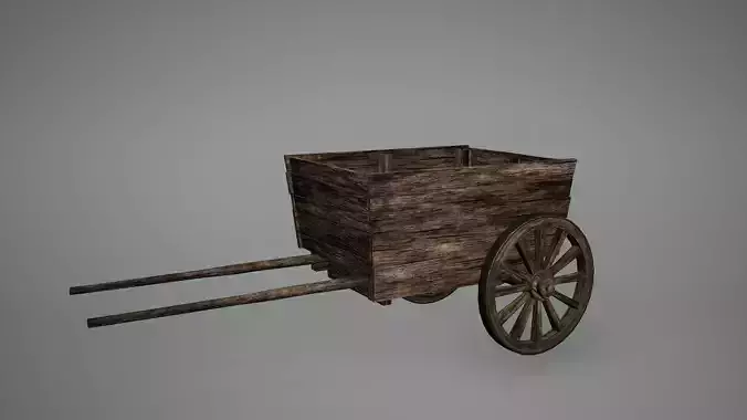 Viking Cart Low Poly Game Ready