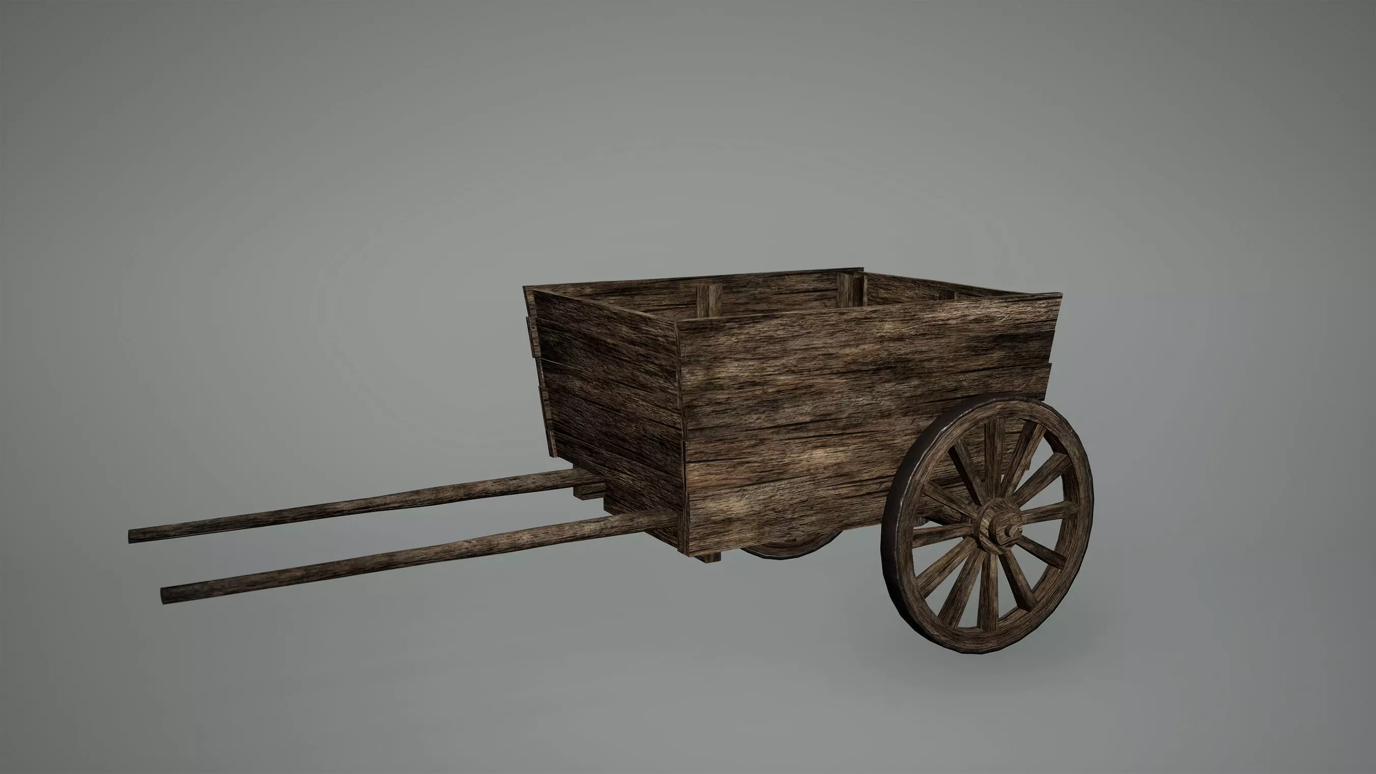 Viking Cart Low Poly Game Ready Low-poly 3D model