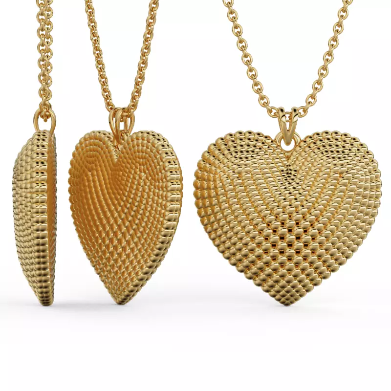 Heart shaped pendant made of balloons 3D print model