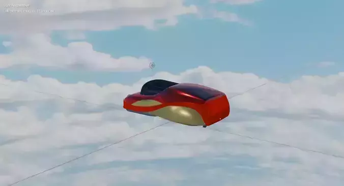 Flying Vehicle - Rigged Low-poly 3D model
