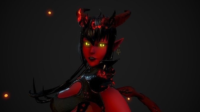 Demoness from Underworld - Game Ready Character Low-poly 3D model