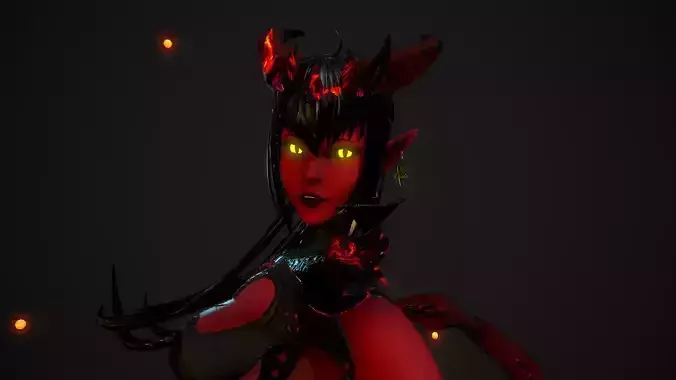 Demoness from Underworld - Game Ready Character Low-poly 3D model