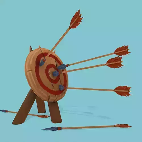 Wooden Target Practice  Low-poly 3D model