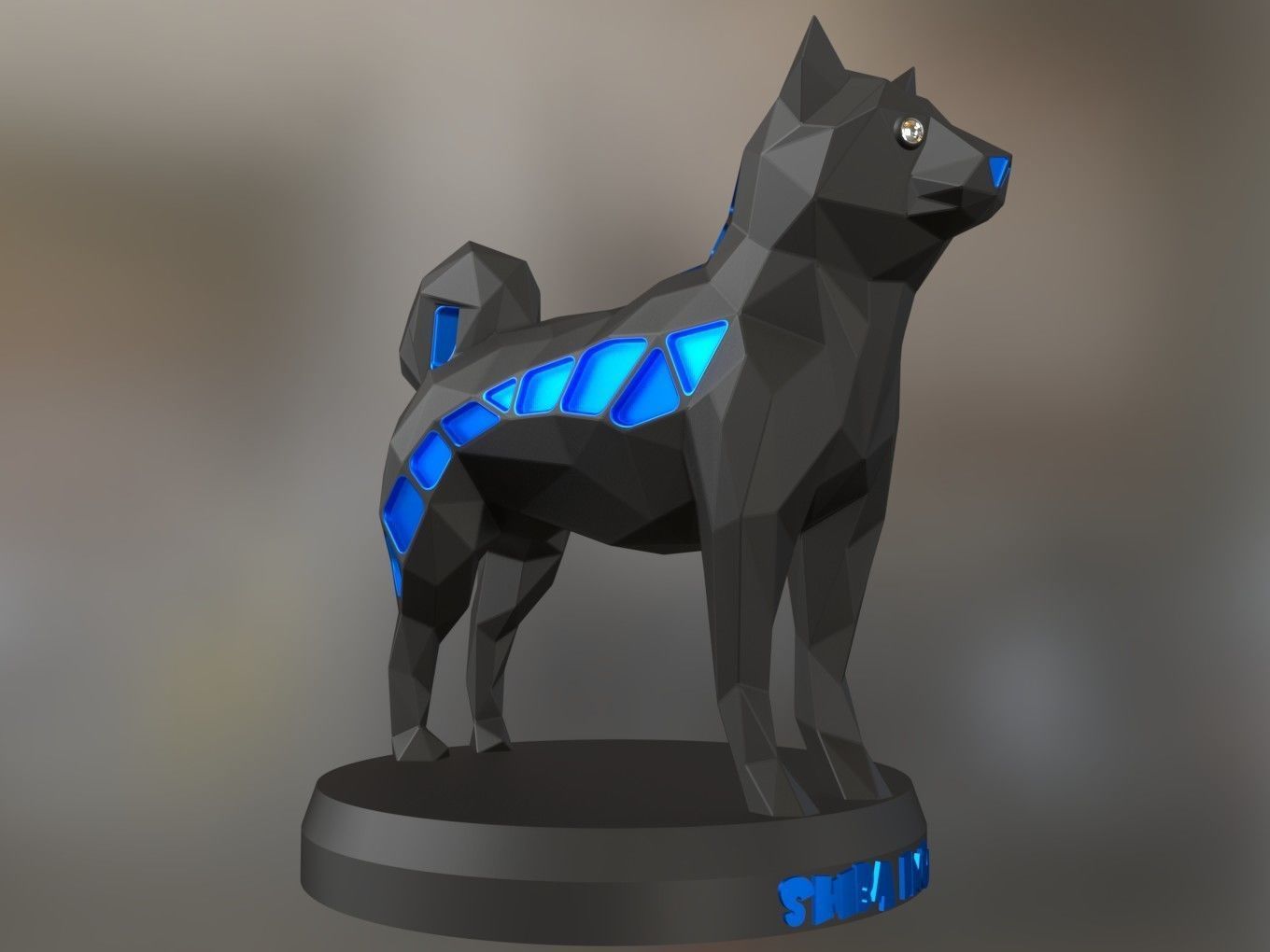 Voronoi Shiba Inu 3D print model_2