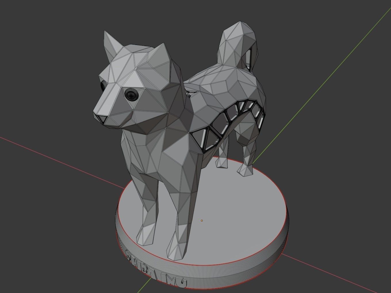 Voronoi Shiba Inu 3D print model_10