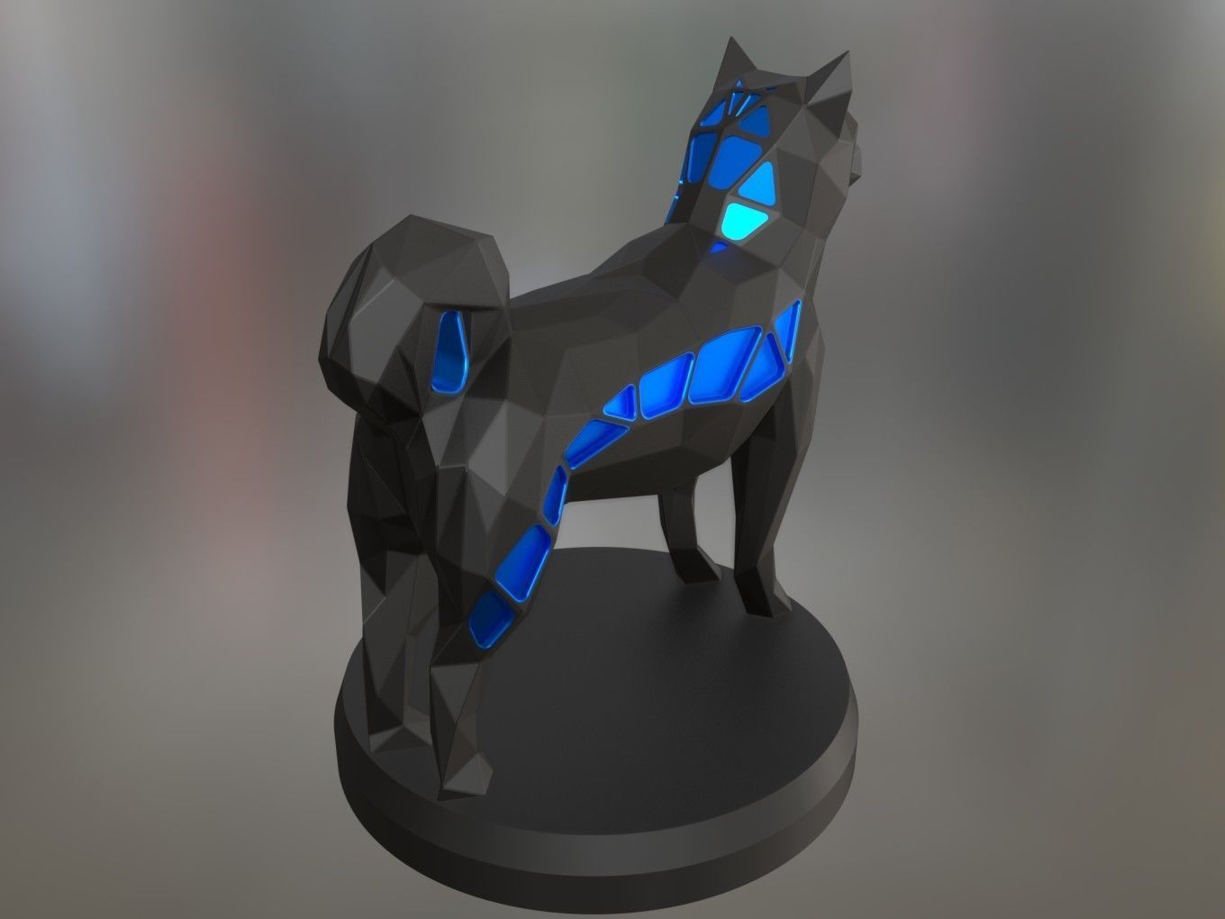 Voronoi Shiba Inu 3D print model_4