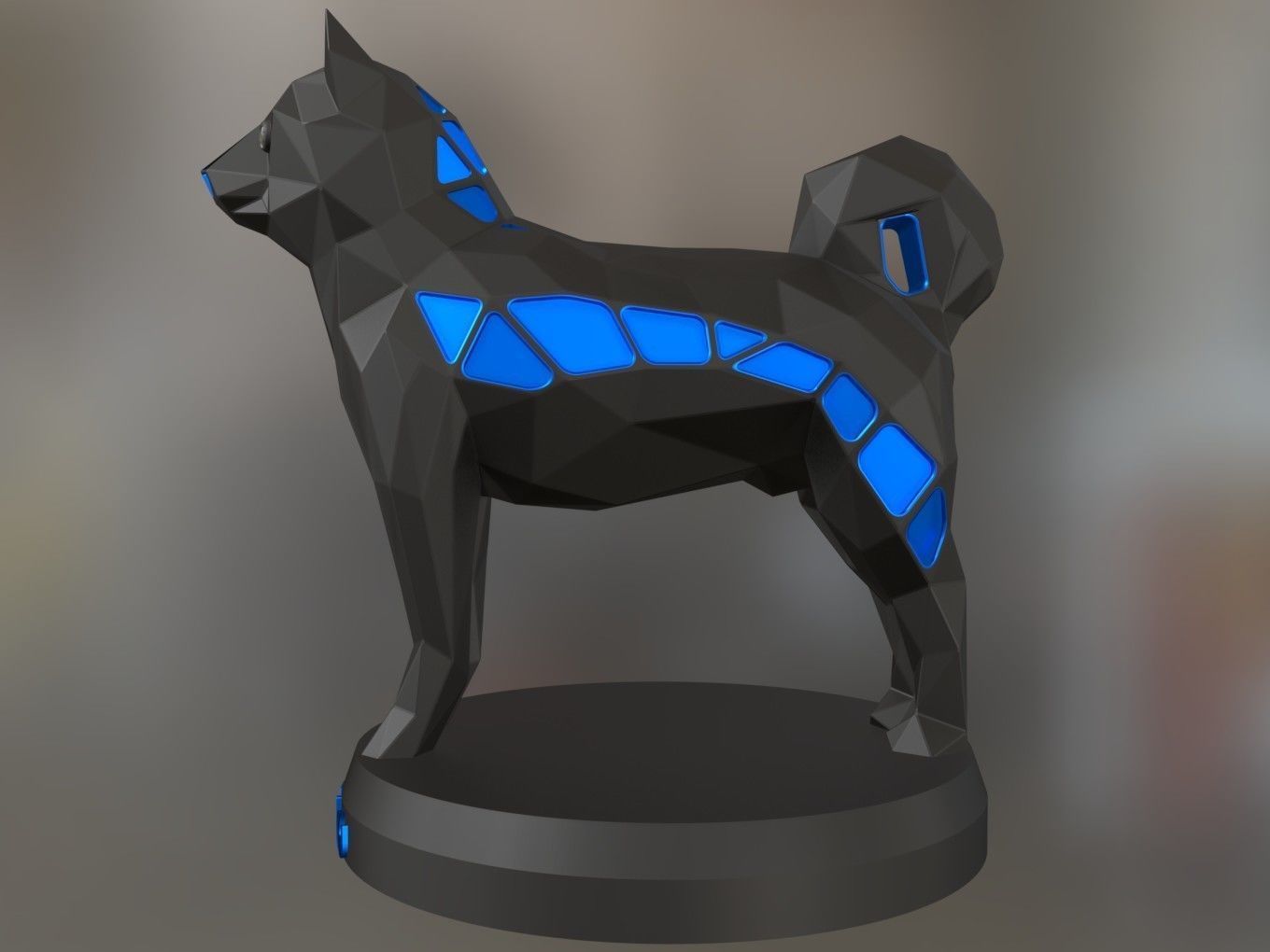 Voronoi Shiba Inu 3D print model_7