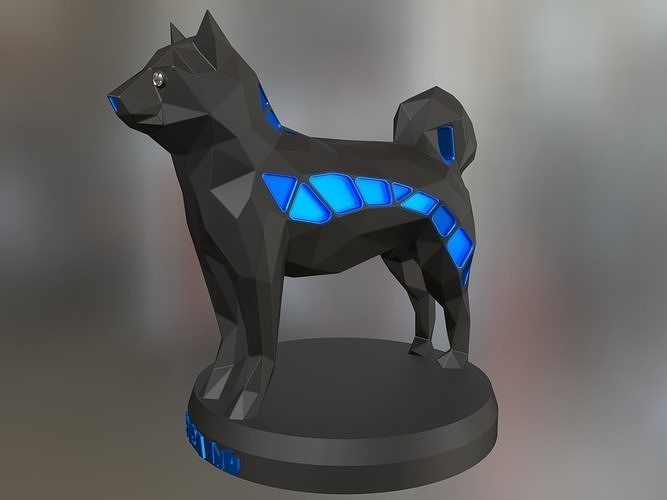 Voronoi Shiba Inu 3D print model