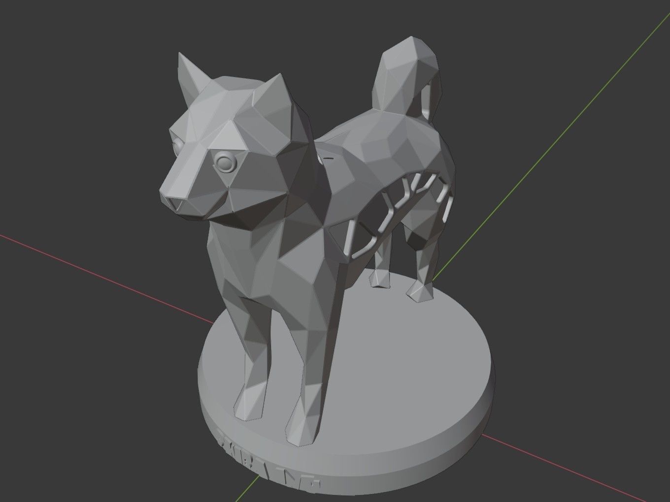 Voronoi Shiba Inu 3D print model_9