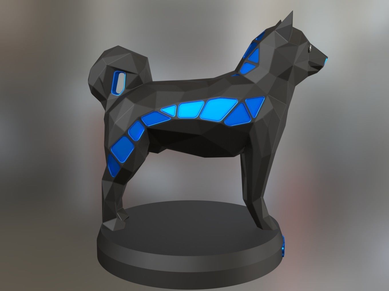 Voronoi Shiba Inu 3D print model_3