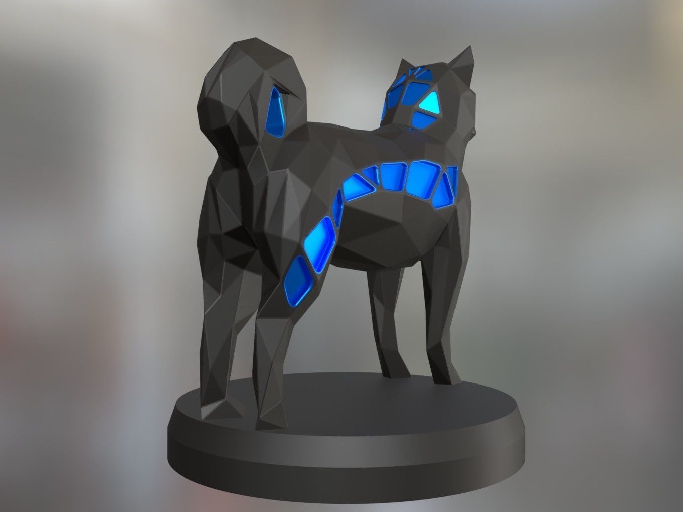 Voronoi Shiba Inu 3D print model_5