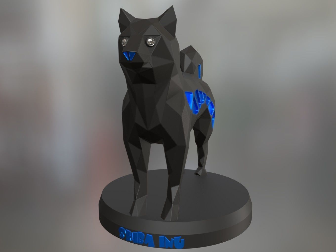 Voronoi Shiba Inu 3D print model_1