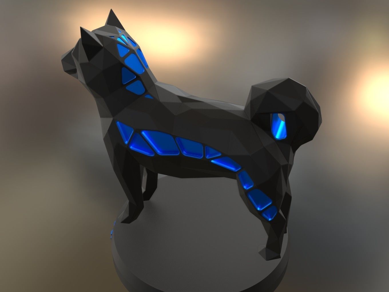 Voronoi Shiba Inu 3D print model_6
