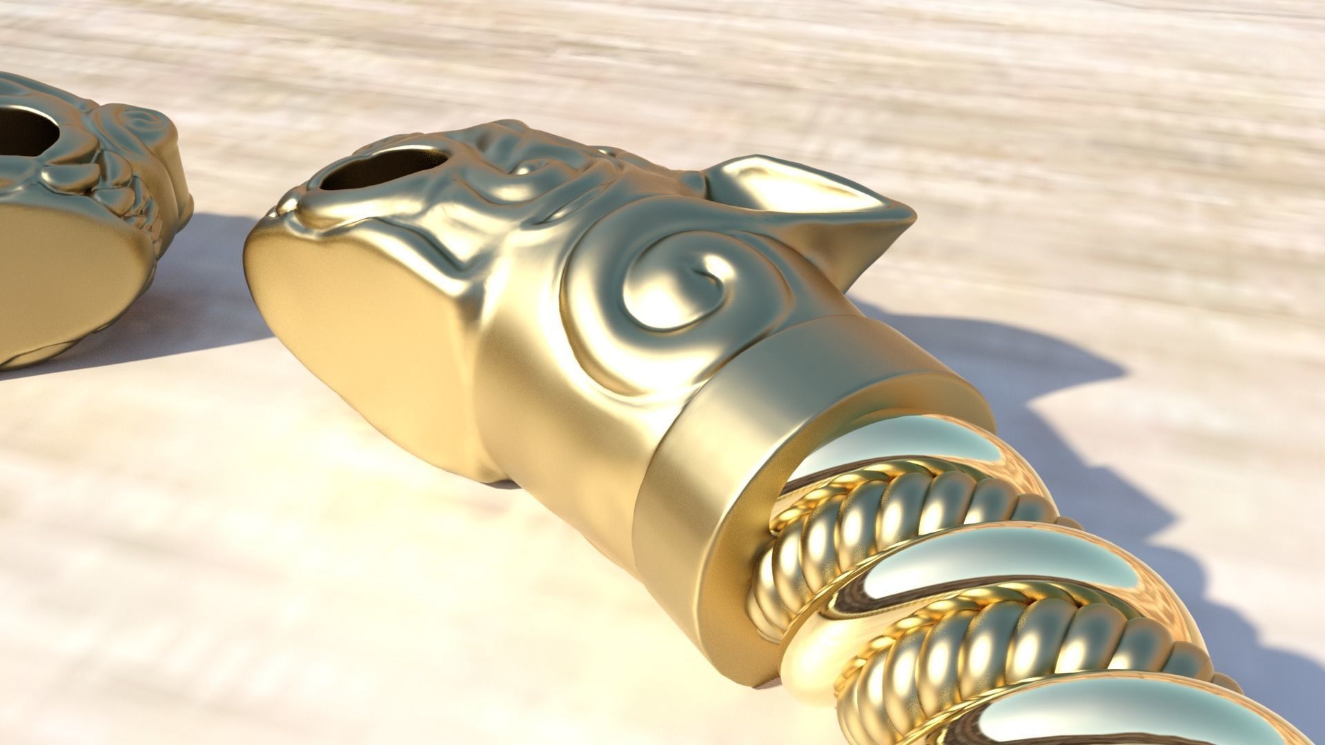 FENRIR VIKING BRACELET 3D print model_2