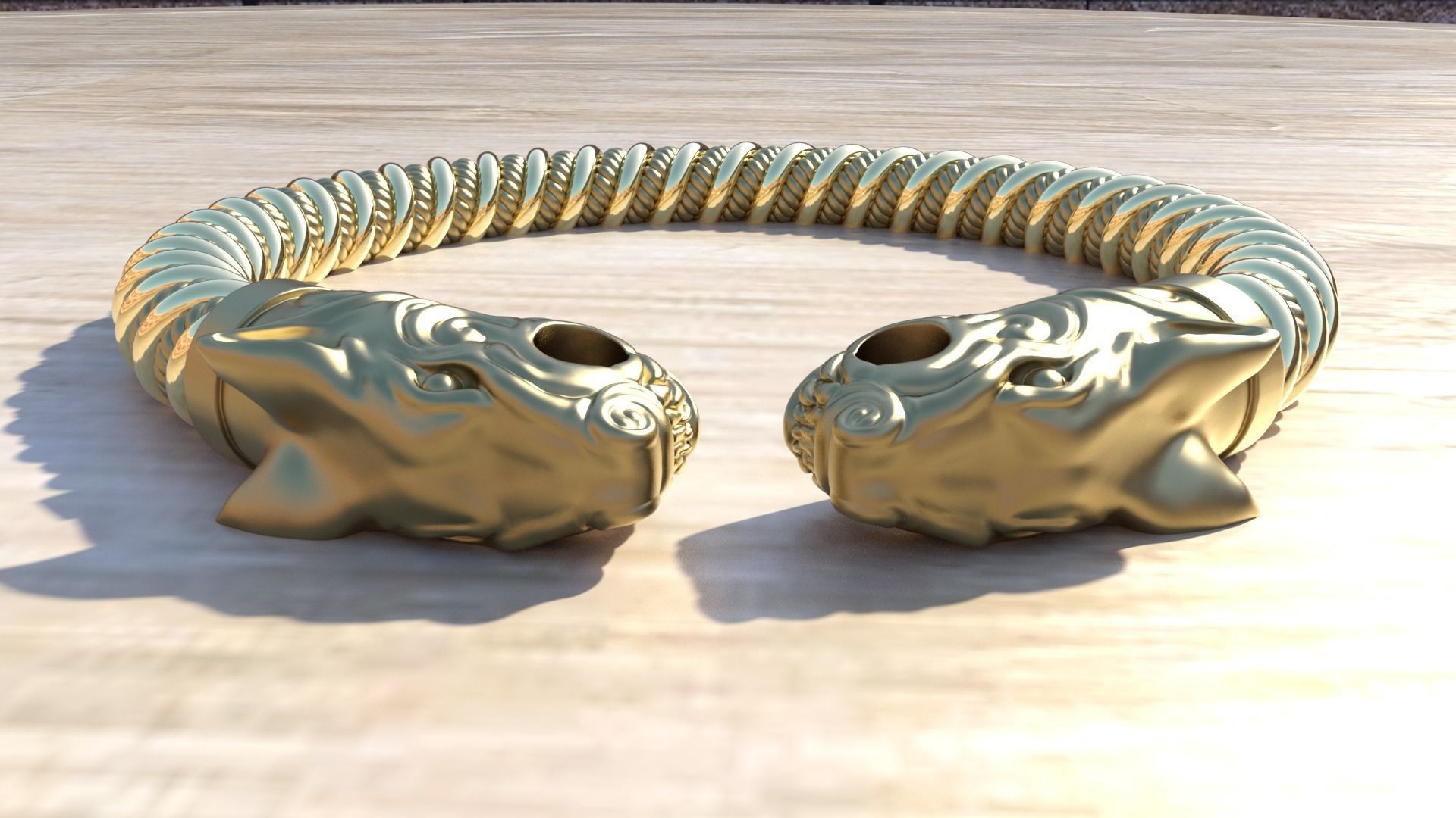 FENRIR VIKING BRACELET 3D print model_7