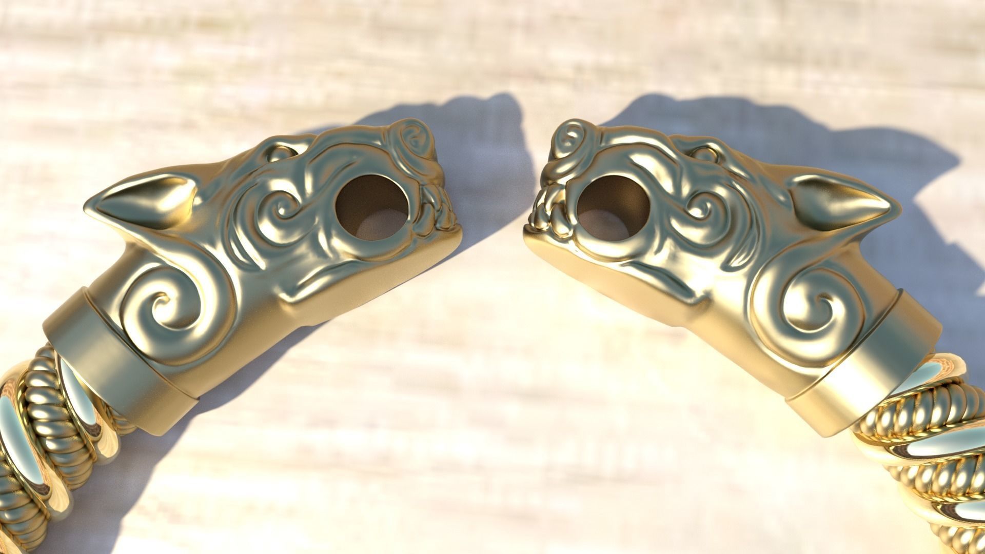 FENRIR VIKING BRACELET 3D print model_1