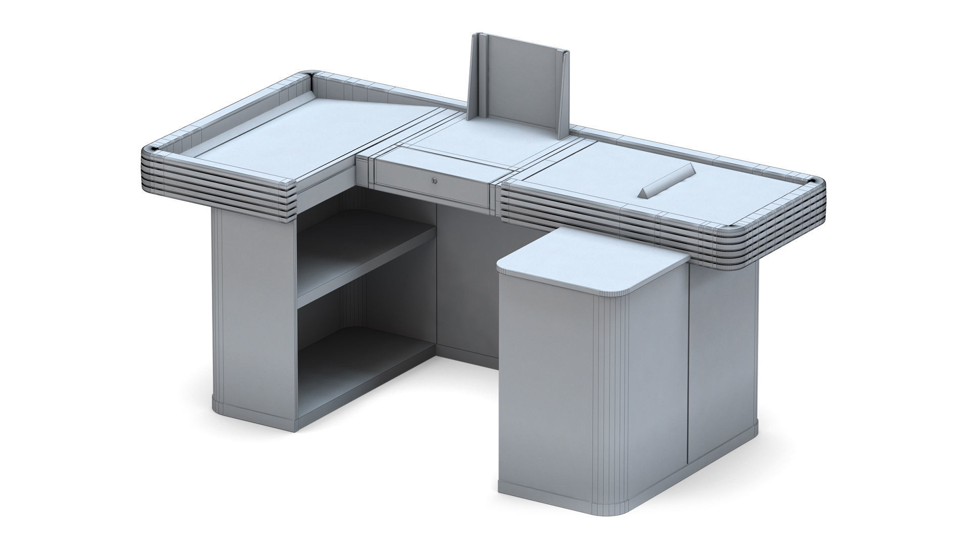 Cashier Desk 3D model_5