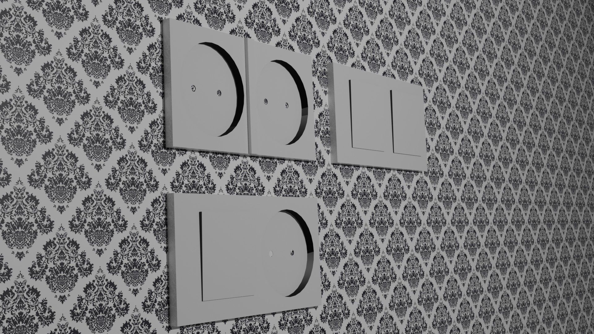 Sockets and switch Low-poly 3D model_5