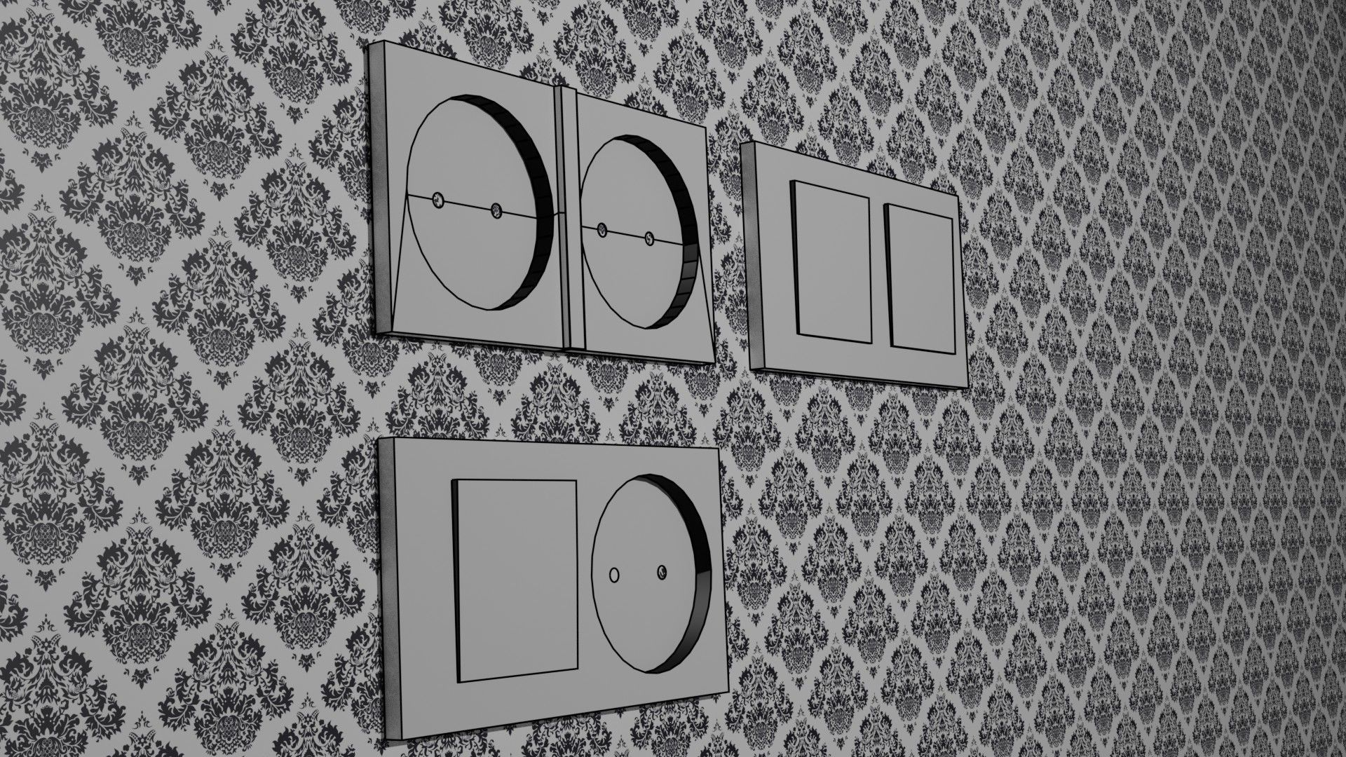 Sockets and switch Low-poly 3D model_3