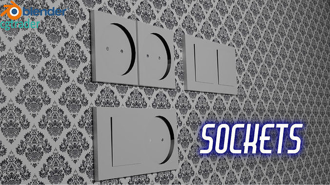 Sockets and switch Low-poly 3D model