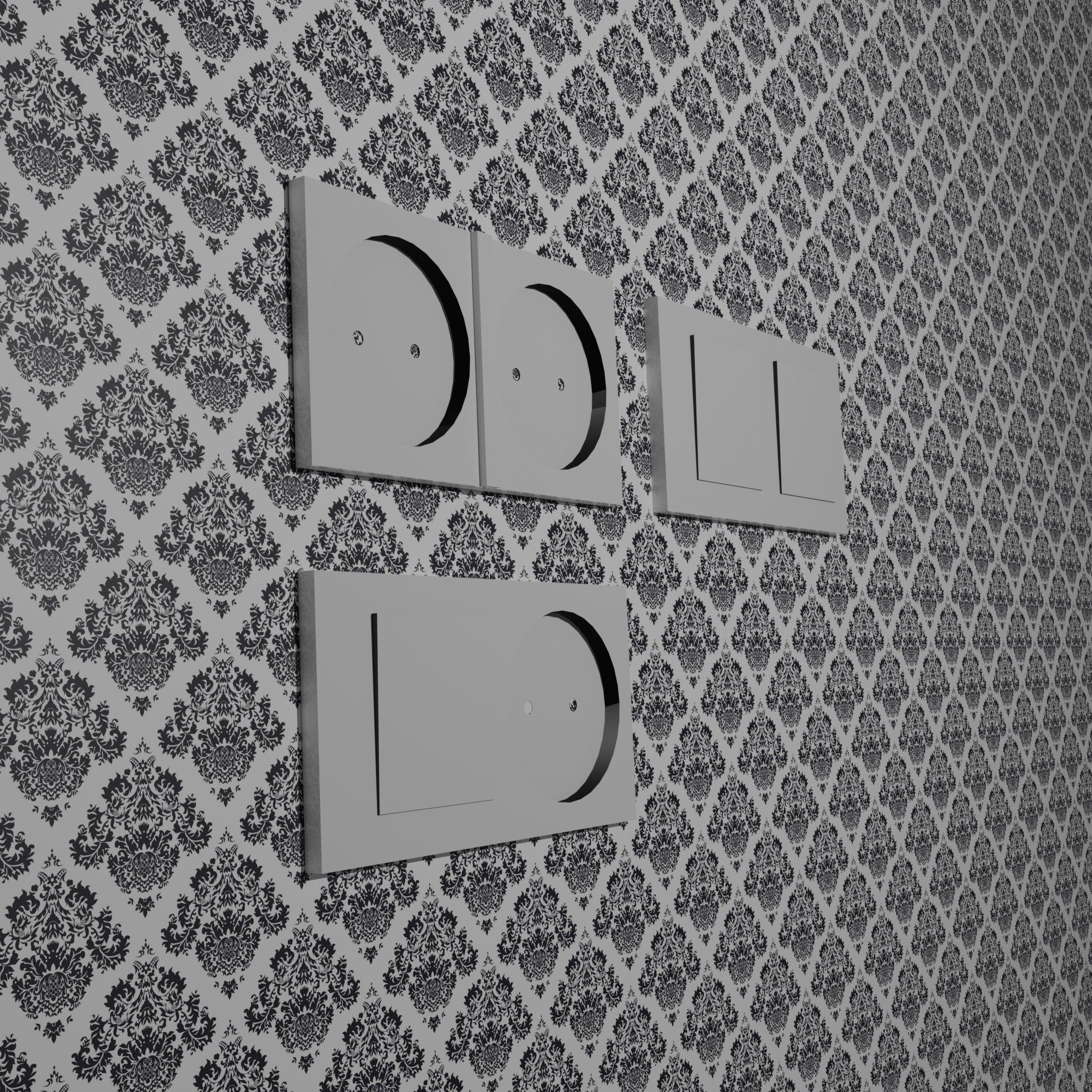 Sockets and switch Low-poly 3D model_10