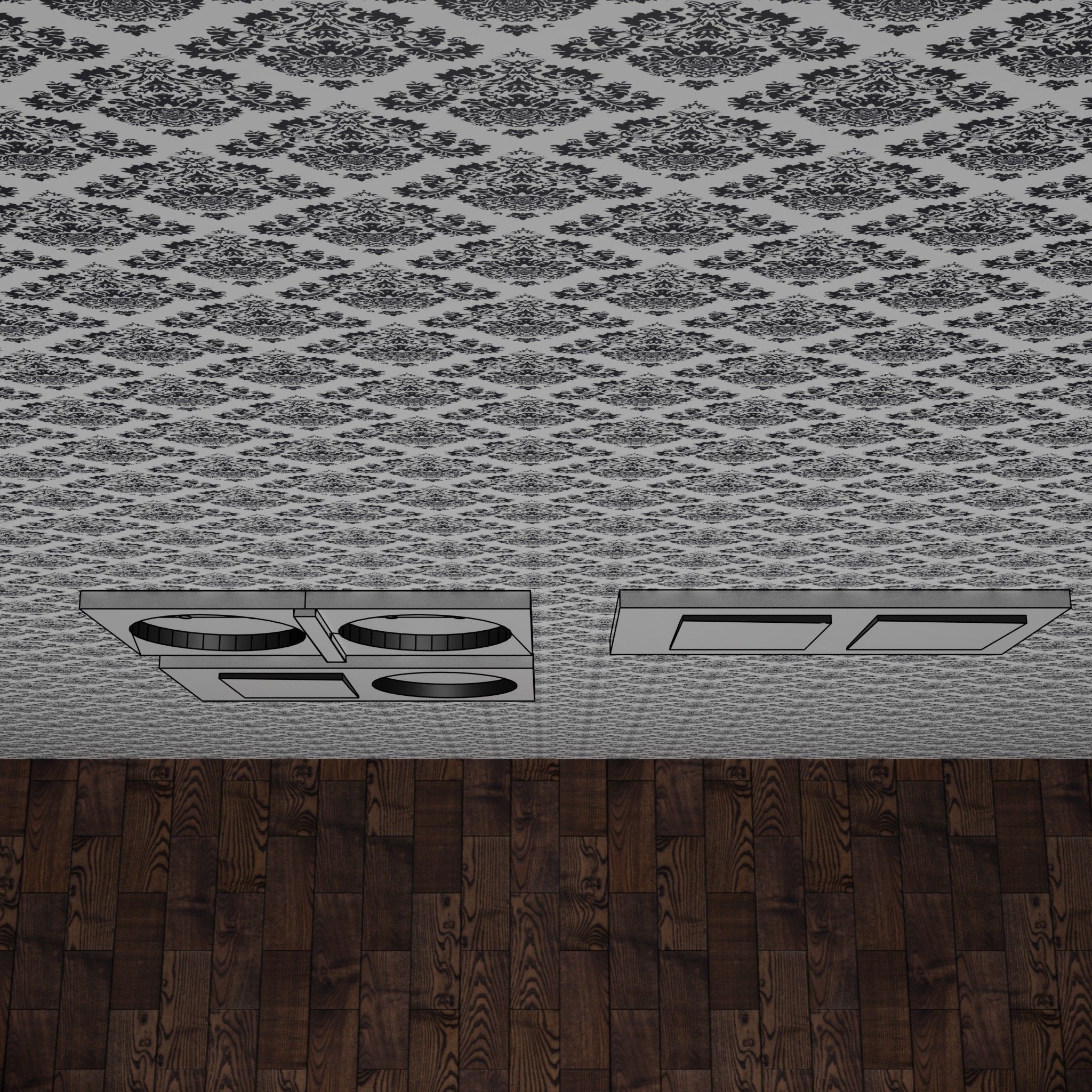 Sockets and switch Low-poly 3D model_7