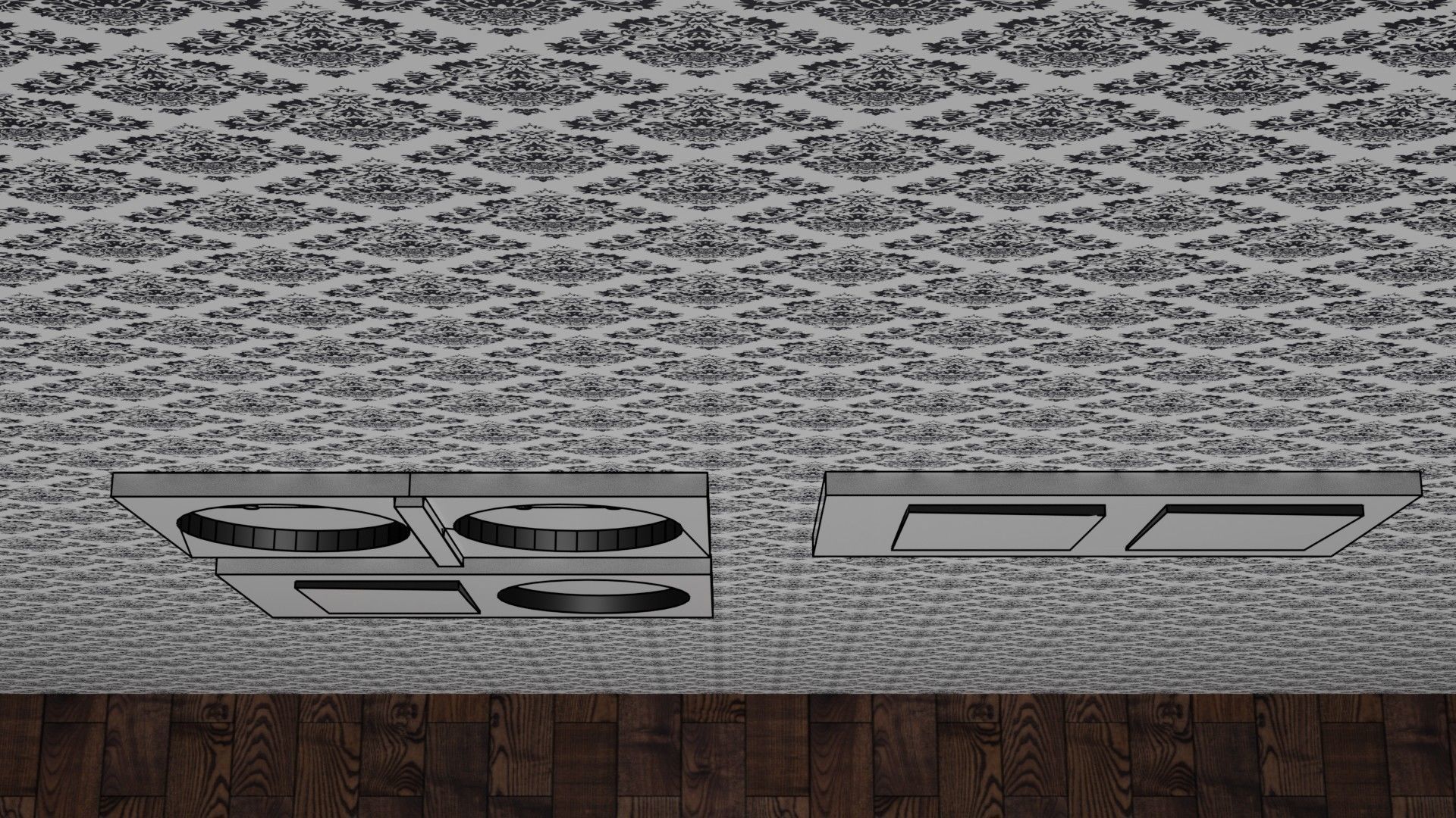 Sockets and switch Low-poly 3D model_9