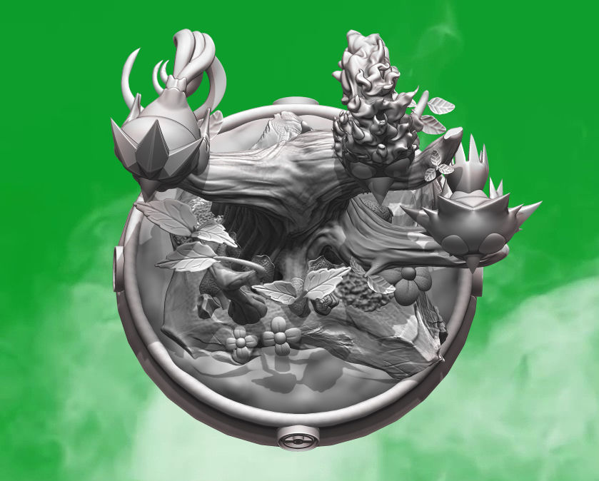 Diorama 3 legendary birds Pokemon 3D print model_1