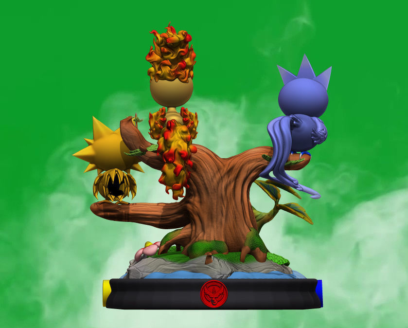 Diorama 3 legendary birds Pokemon 3D print model_9