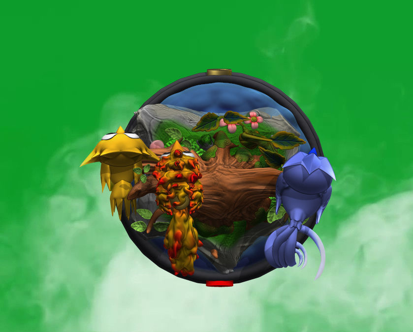 Diorama 3 legendary birds Pokemon 3D print model_13