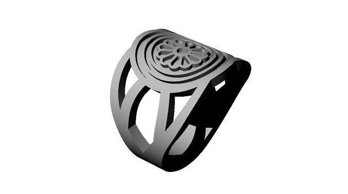 Flower ring with enamel space Free 3D print model