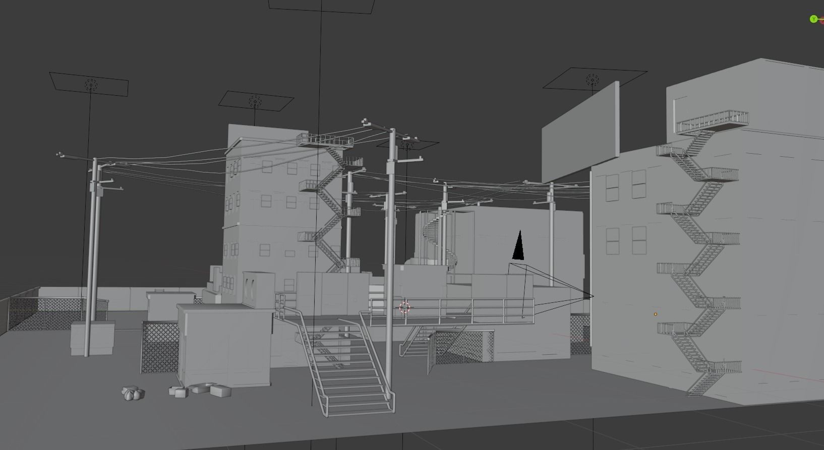 Cyberpunk Bazaar Scene Low-poly 3D model_17