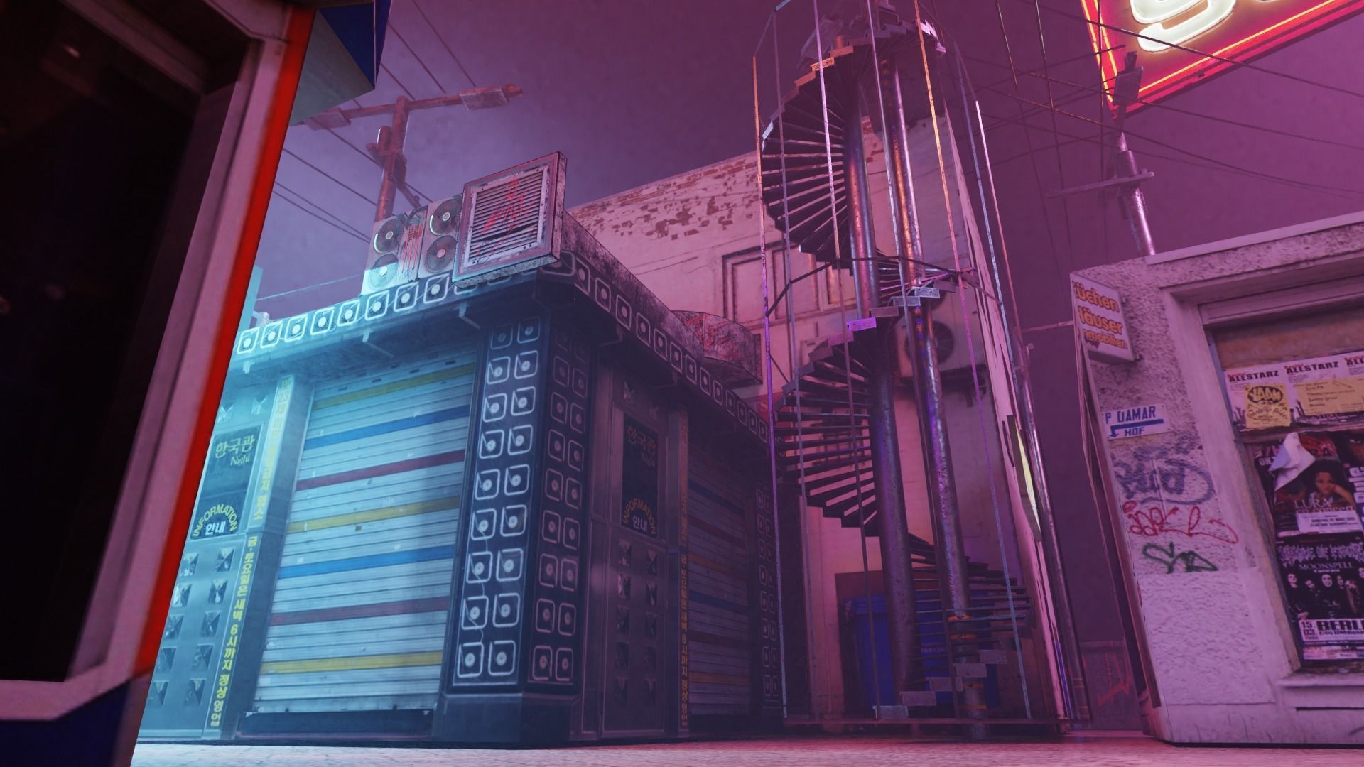 Cyberpunk Bazaar Scene Low-poly 3D model_4